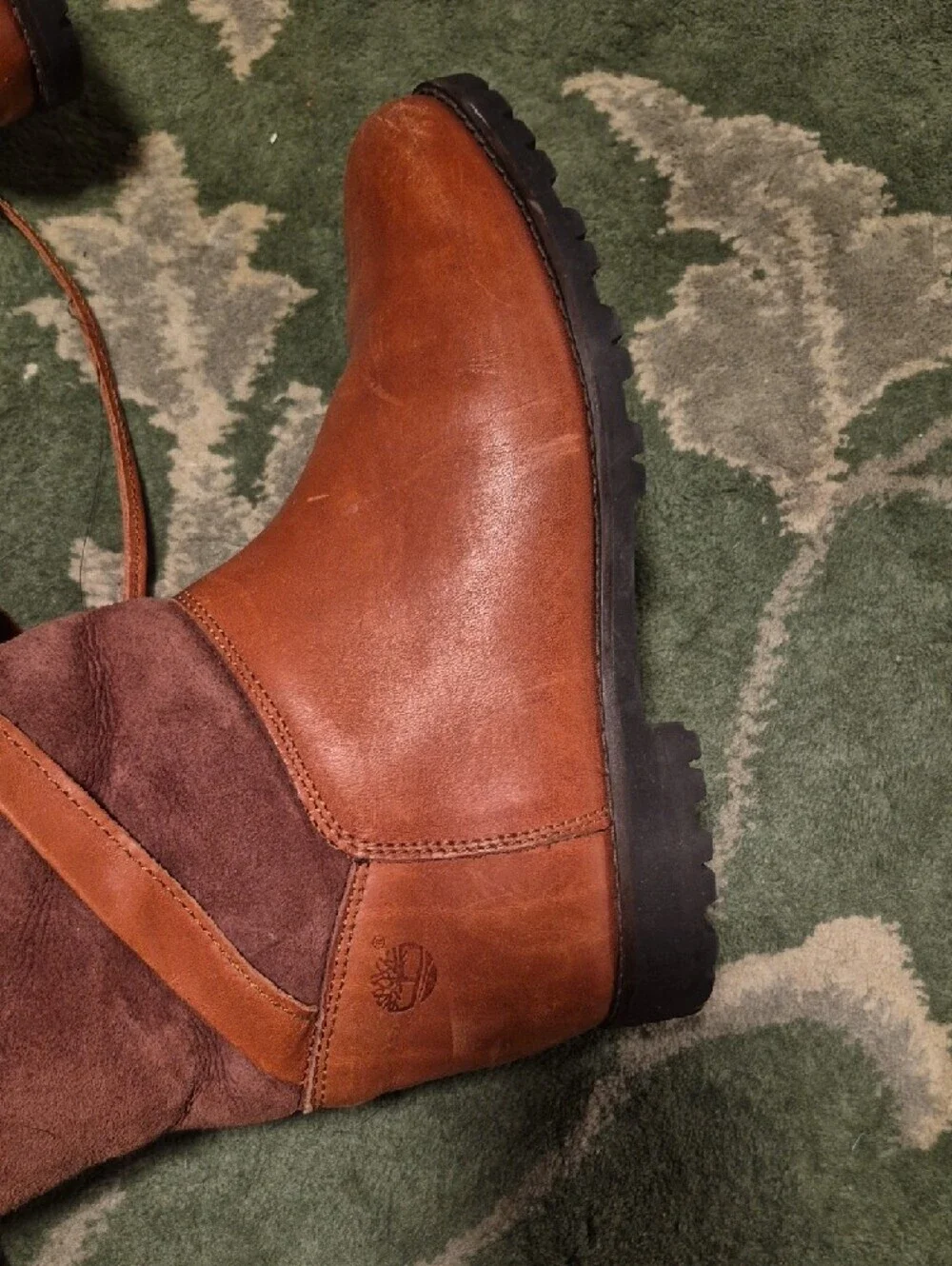 Timberland Chestnut Leather & Suede Fur-Lined Mid-Calf Boots